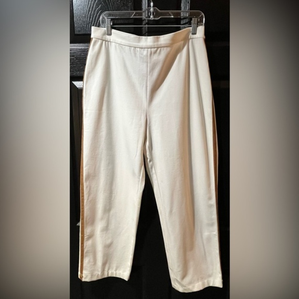 St John Sport Grosgrain Trimmed Cotton Trousers